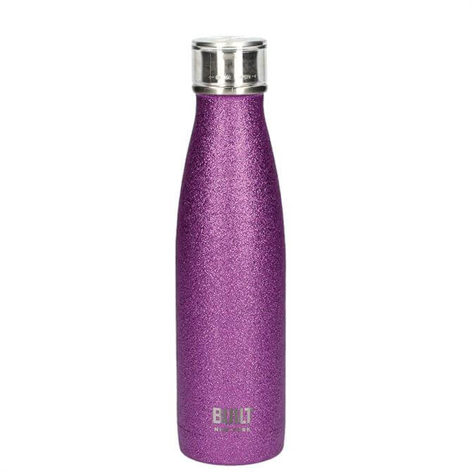 Bulit Purple Glitter 500ml Double Walled Stainless Steel Water Bottle